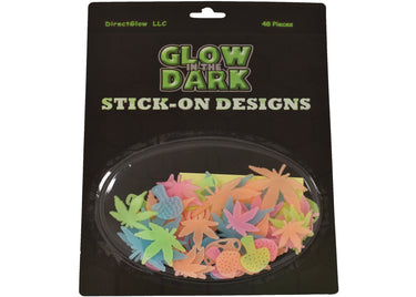 48 Piece Glow in The Dark Marijuana Weed Pot Leafs and Groovy Mushrooms Wall Ceiling Decor